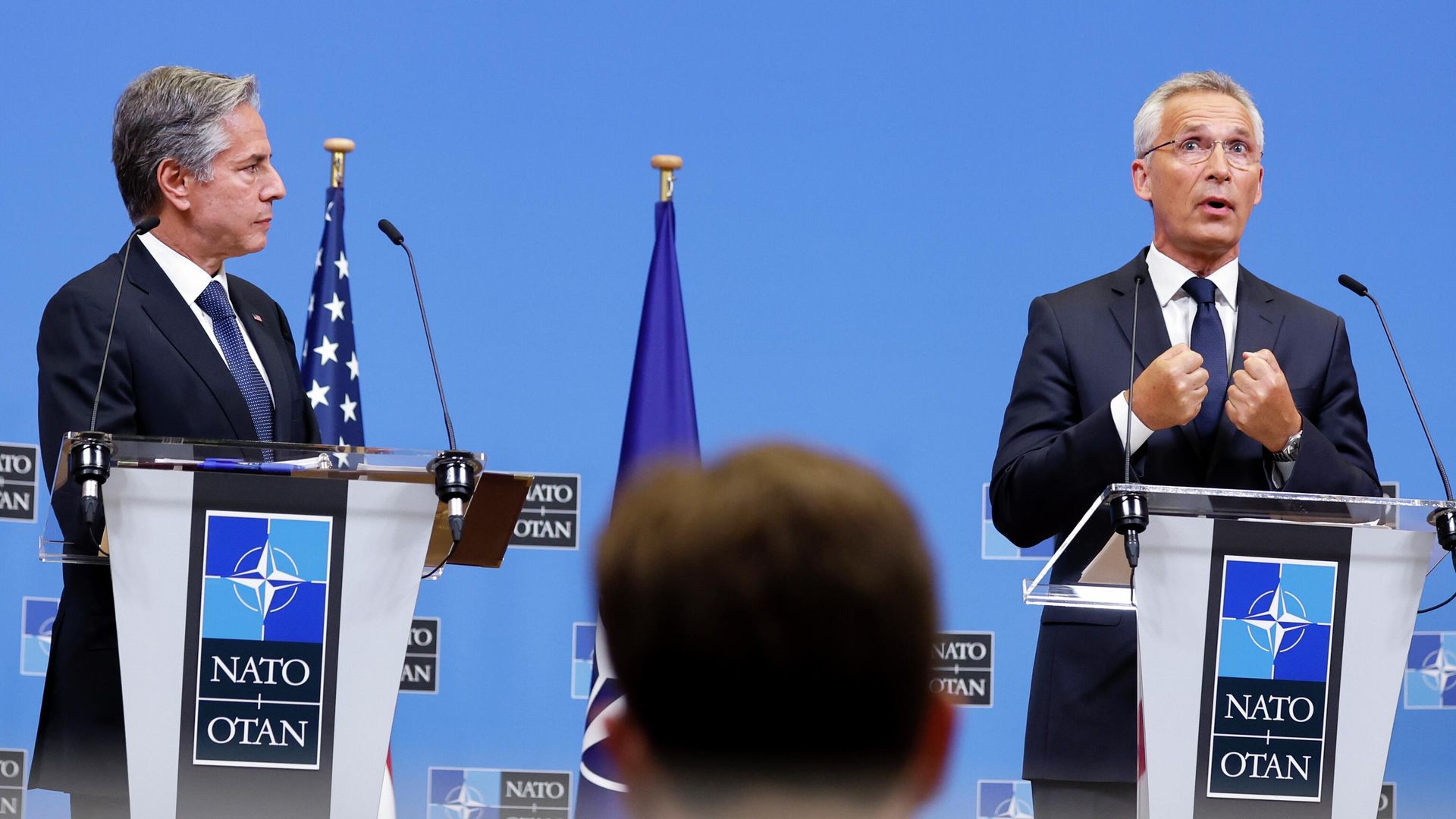 Госсекретарь США Энтони Блинкен и генсек НАТО Йенс Столтенберг Госсекретарь США Энтони Блинкен и генсек НАТО Йенс Столтенберг - РИА Новости, 1920, 28.11.2023
