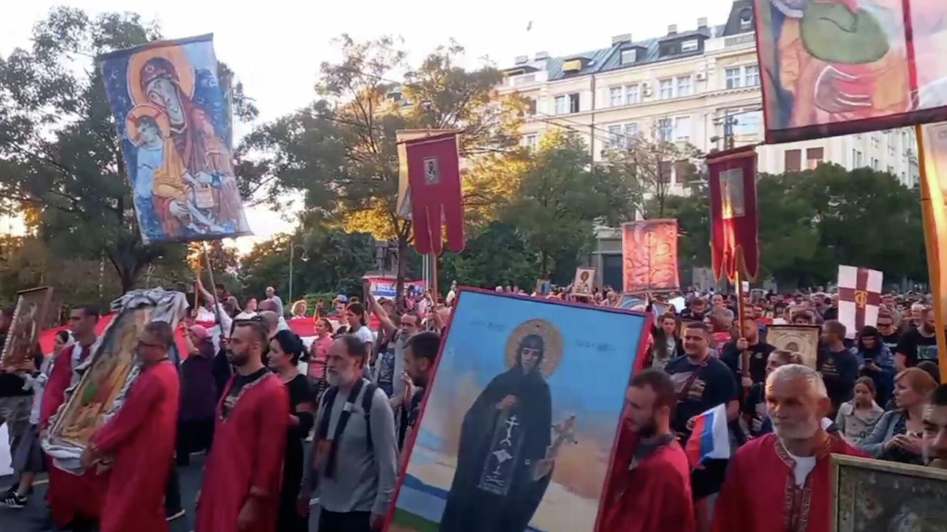 Массовое шествие в защиту традиционных ценностей в Белграде Массовое шествие в защиту традиционных ценностей в Белграде - РИА Новости, 1920, 11.09.2022