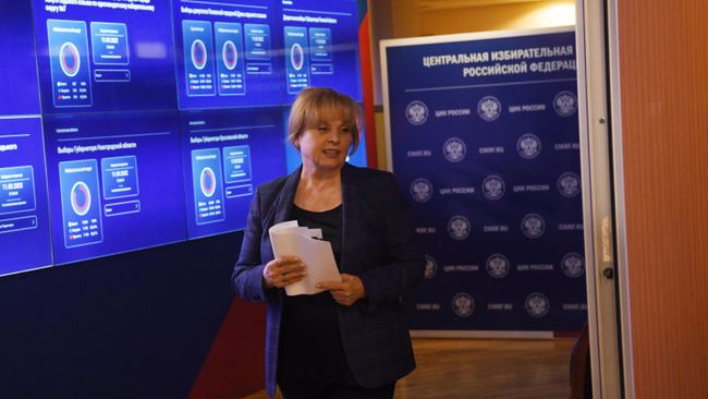 Председатель Центральной избирательной комиссии РФ Элла Памфилова в информационном центре ЦИК РФ в Москве