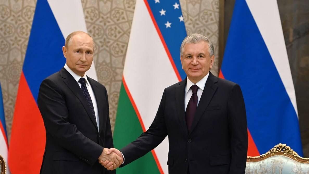 Президент России Владимир Путин и президент Узбекистана Шавкат Мирзиёев Президент России Владимир Путин и президент Узбекистана Шавкат Мирзиёев - РИА Новости, 1920, 06.10.2023