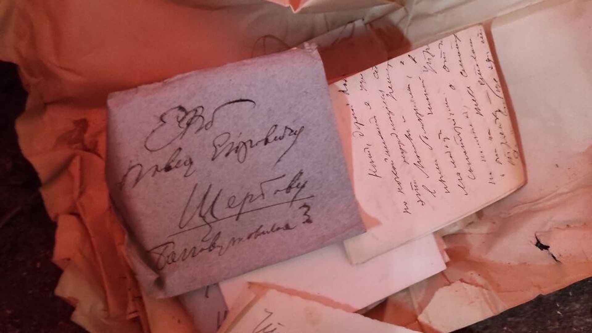 Письма, найденные в тайнике в усадьбе П.Е. Щербова Письма, найденные в тайнике в усадьбе П.Е. Щербова - РИА Новости, 1920, 20.09.2022