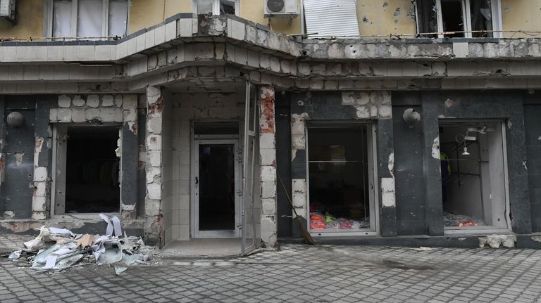 Последствие обстрела со стороны ВСУ в Донецке Последствие обстрела со стороны ВСУ в Донецке