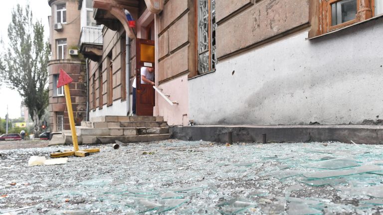 Последствие обстрела со стороны ВСУ в Донецке Последствие обстрела со стороны ВСУ в Донецке