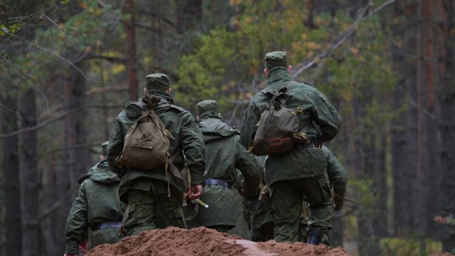 Мобилизованные граждане во время учений