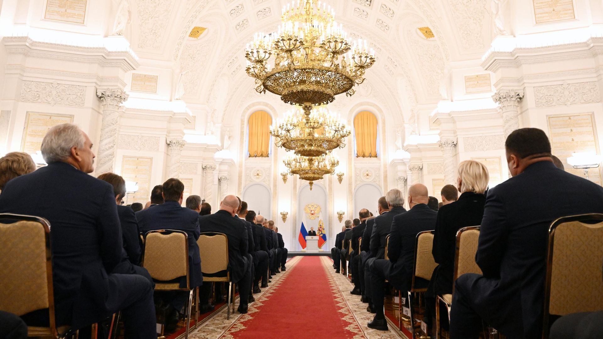 Президент России Владимир Путин выступает на церемонии подписания договоров о вхождении в Российскую Федерацию Донецкой и Луганской народных республик, Запорожской и Херсонской областей в Кремле Президент России Владимир Путин выступает на церемонии подписания договоров о вхождении в Российскую Федерацию Донецкой и Луганской народных республик, Запорожской и Херсонской областей в Кремле - РИА Новости, 1920, 30.09.2022