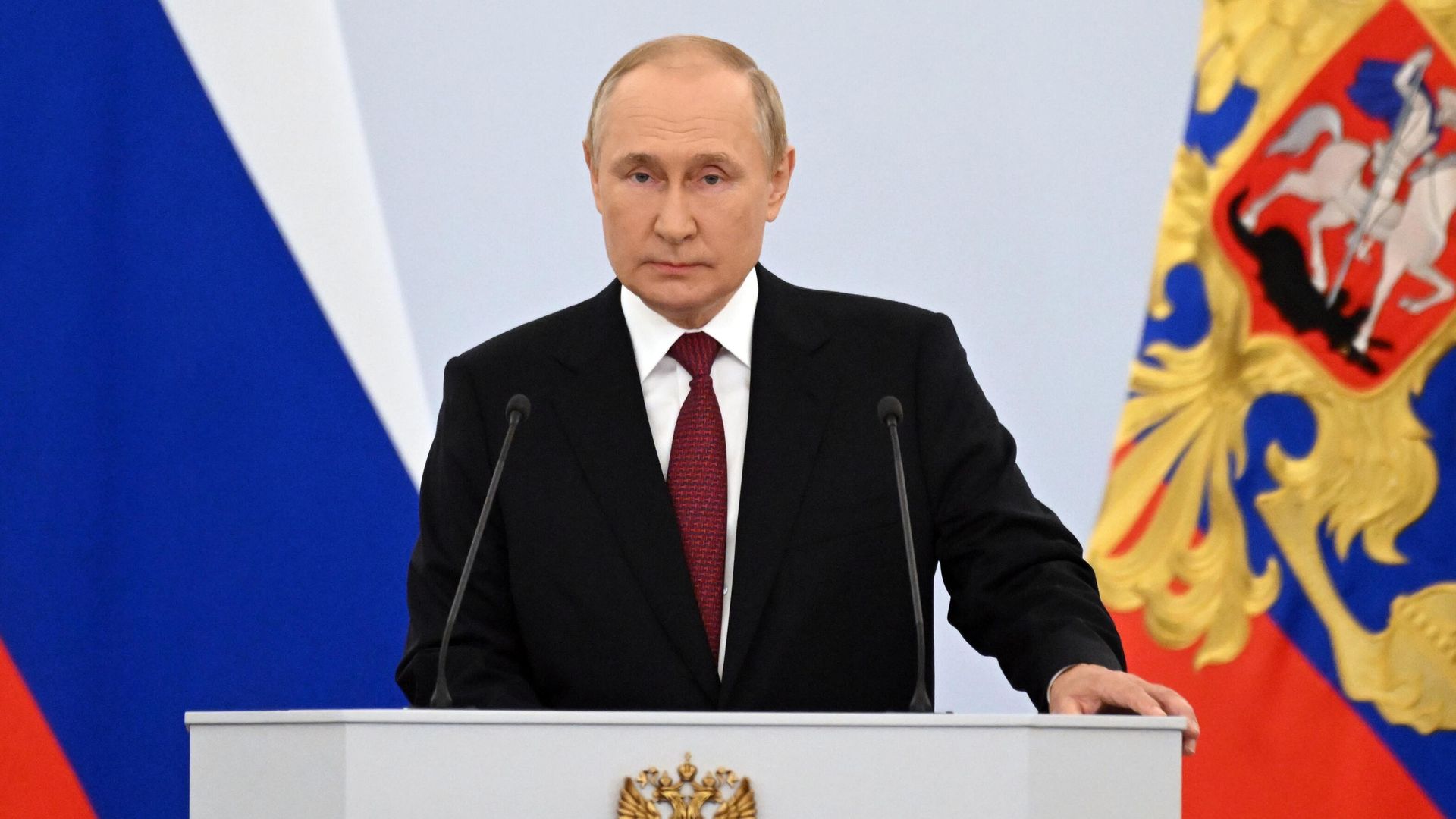 Президент РФ Владимир Путин выступает на церемонии подписания договоров о вхождении в РФ ДНР, ЛНР, Запорожской и Херсонской областей Президент РФ Владимир Путин выступает на церемонии подписания договоров о вхождении в РФ ДНР, ЛНР, Запорожской и Херсонской областей - РИА Новости, 1920, 03.10.2022