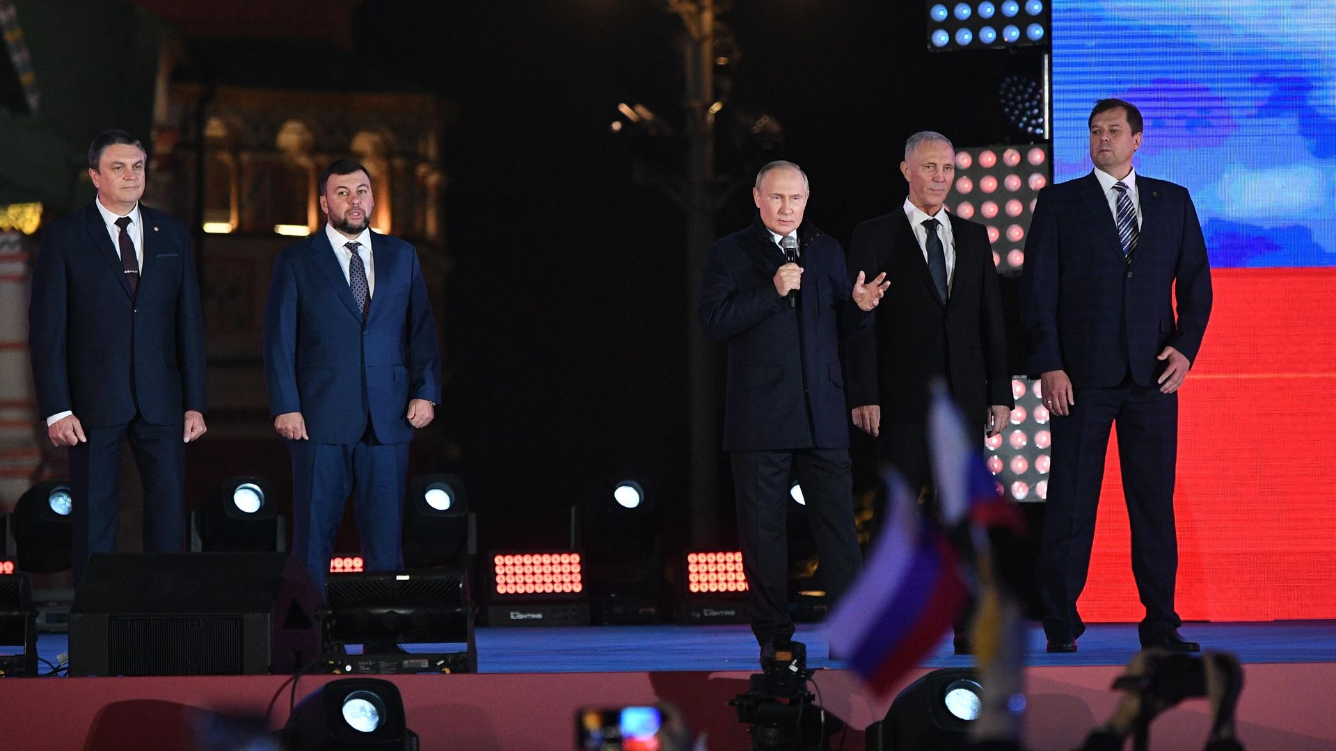 Президент РФ Владимир Путин выступает на митинге-концерте в поддержку присоединения к России ЛНР, ДНР, Херсонской и Запорожской областей Президент РФ Владимир Путин выступает на митинге-концерте в поддержку присоединения к России ЛНР, ДНР, Херсонской и Запорожской областей - РИА Новости, 1920, 30.09.2022