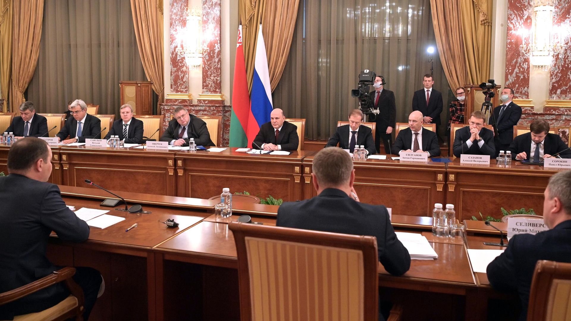 Председатель правительства РФ Михаил Мишустин во время встречи с премьер-министром Белоруссии Романом Головченко Председатель правительства РФ Михаил Мишустин во время встречи с премьер-министром Белоруссии Романом Головченко - РИА Новости, 1920, 04.10.2022