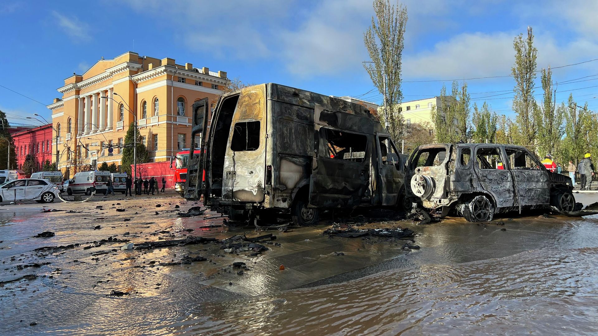 Ситуация на месте взрывов в Киеве, Украина Ситуация на месте взрывов в Киеве, Украина - РИА Новости, 1920, 10.10.2022
