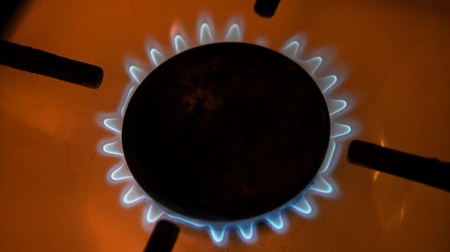 Включенная газовая конфорка