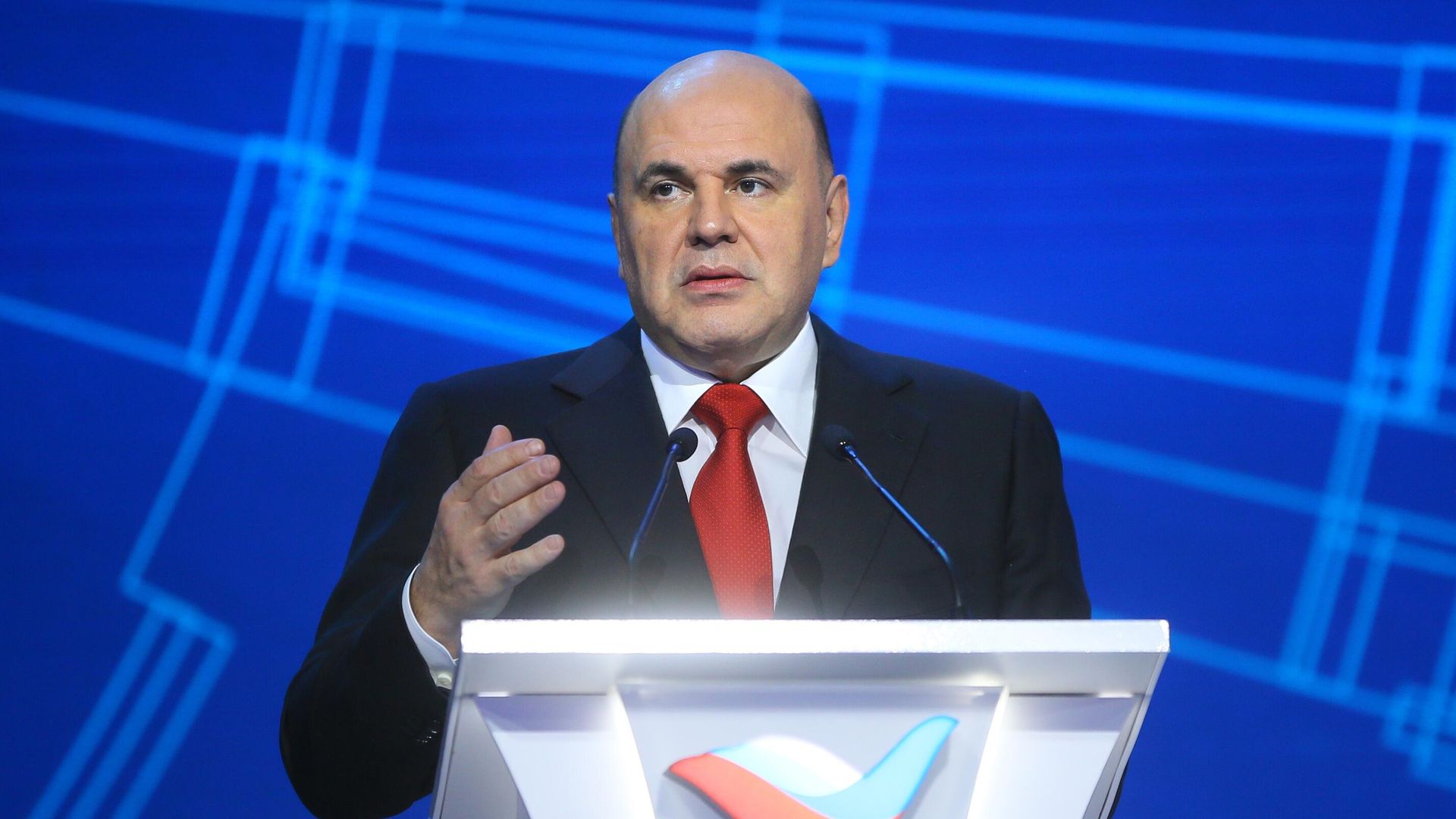 Председатель правительства РФ Михаил Мишустин выступает на пленарном заседании форума Сделано в России – 2022 Председатель правительства РФ Михаил Мишустин выступает на пленарном заседании форума Сделано в России – 2022 - РИА Новости, 1920, 20.10.2022
