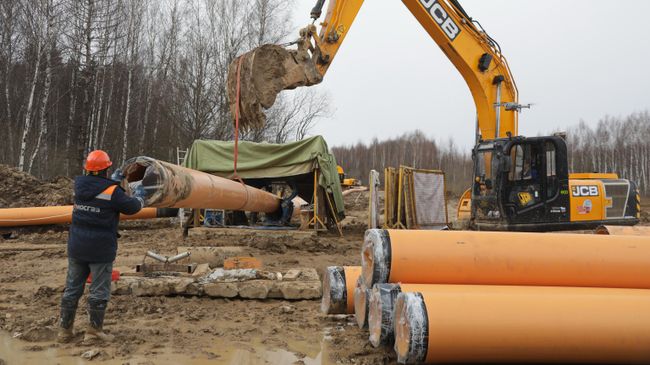Прокладка газопровода в поселении Кленовское в новой Москве