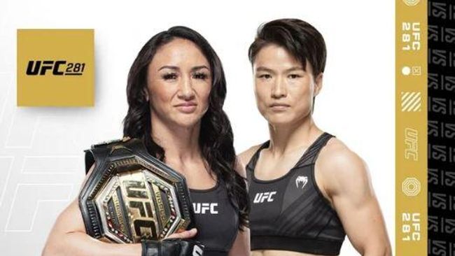 Афиша боя Эспарзы против Жанг на UFC 281