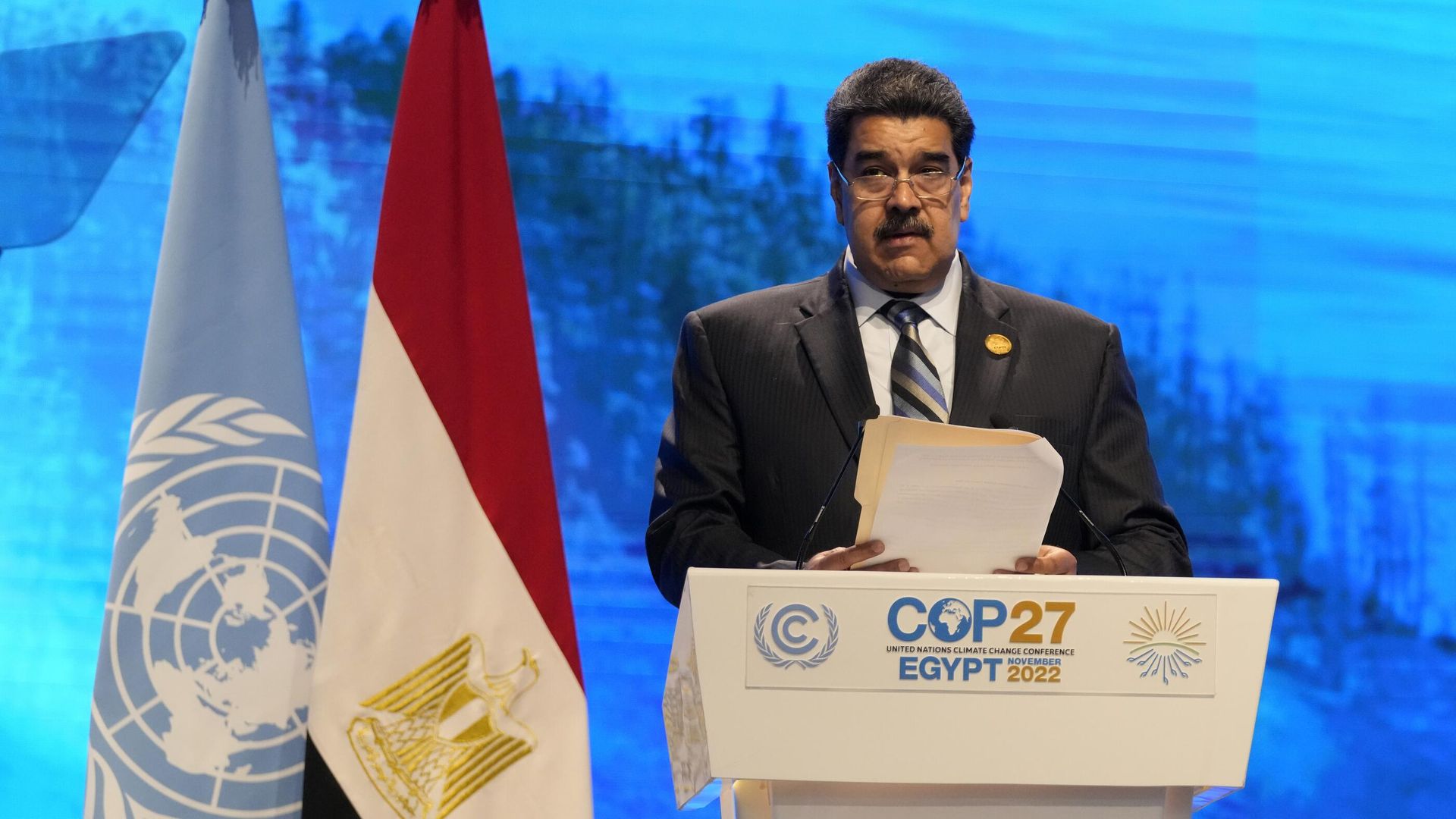 Президент Венесуэлы Николас Мадуро на саммите ООН COP-27 в Шарм-эш-Шейхе, Египет Президент Венесуэлы Николас Мадуро на саммите ООН COP-27 в Шарм-эш-Шейхе, Египет - РИА Новости, 1920, 13.11.2022
