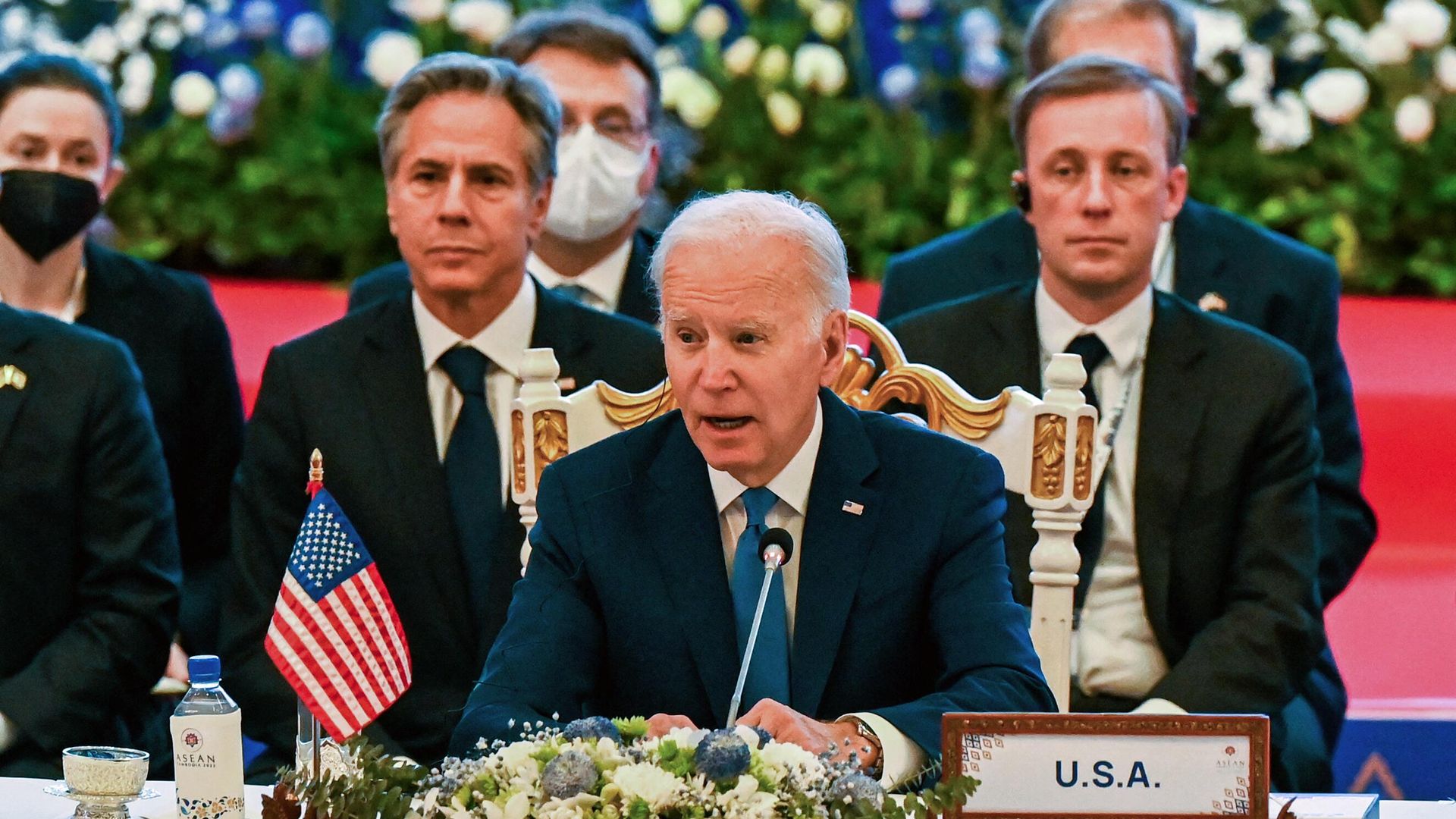 Президент США Джо Байден во время выступления на саммите АСЕАН в Пномпене Президент США Джо Байден во время выступления на саммите АСЕАН в Пномпене - РИА Новости, 1920, 12.11.2022