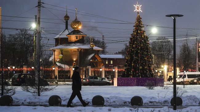 Новогодняя елка на улице Металлистов в Туле Новогодняя елка на улице Металлистов в Туле