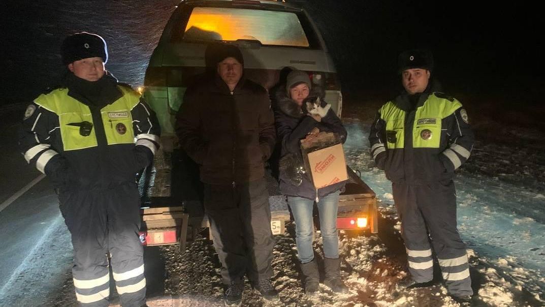 Экипаж ДПС на автодороге Челябинск — Новосибирск в районе 875-го километра спас семью, оказавшуюся в заглохшем автомобиле Экипаж ДПС на автодороге Челябинск — Новосибирск в районе 875-го километра спас семью, оказавшуюся в заглохшем автомобиле - РИА Новости, 1920, 24.11.2022