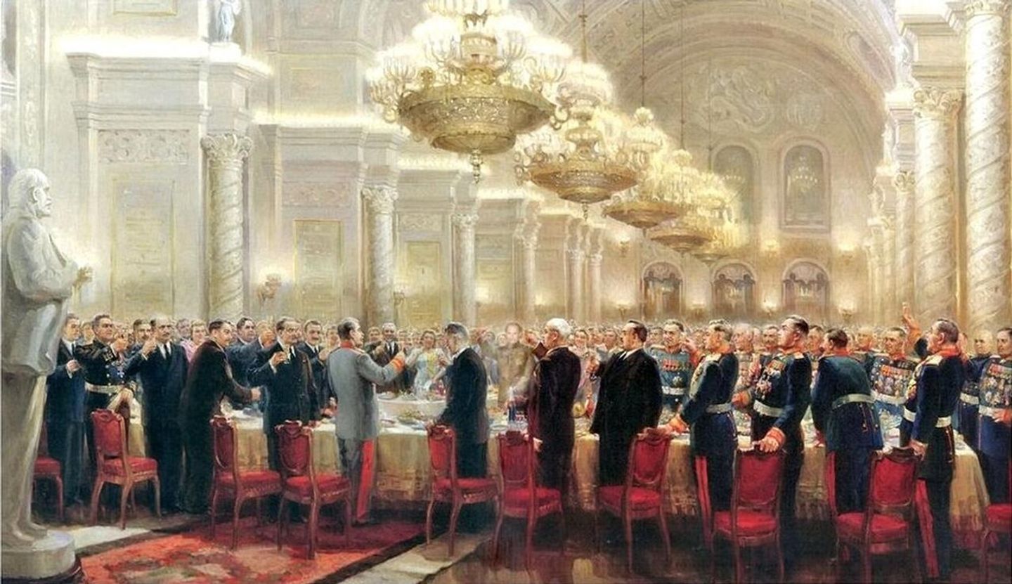 Картина Тост за великий русский народ М. Хмелько, 1947