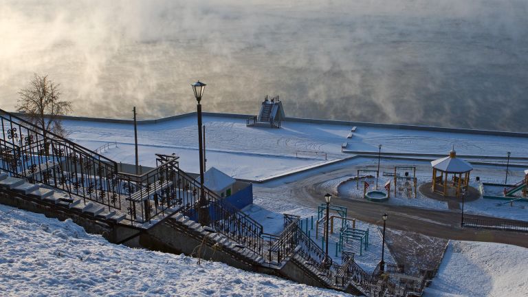 Вид на набережную Волги в городе Городец Нижегородской области