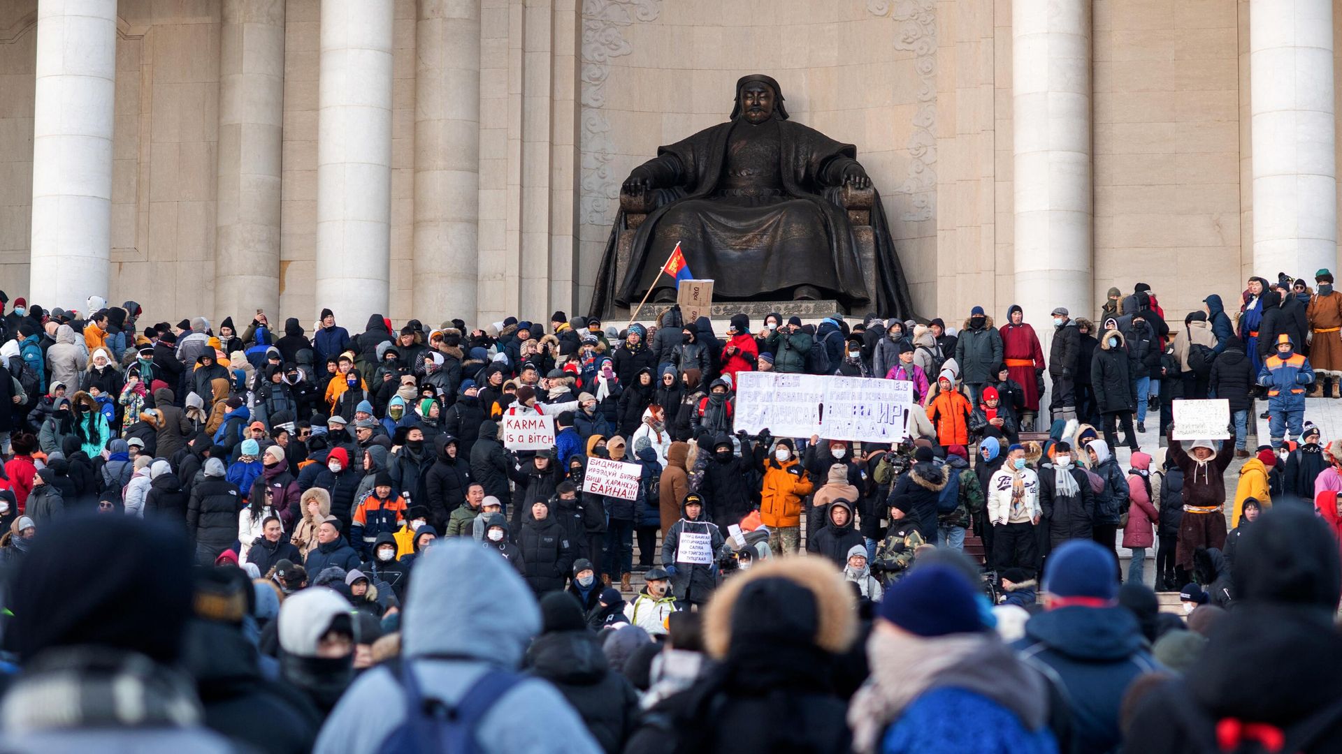 Акция протеста в Улан-Баторе.5 декабря 2022 Акция протеста в Улан-Баторе.5 декабря 2022 - РИА Новости, 1920, 06.12.2022