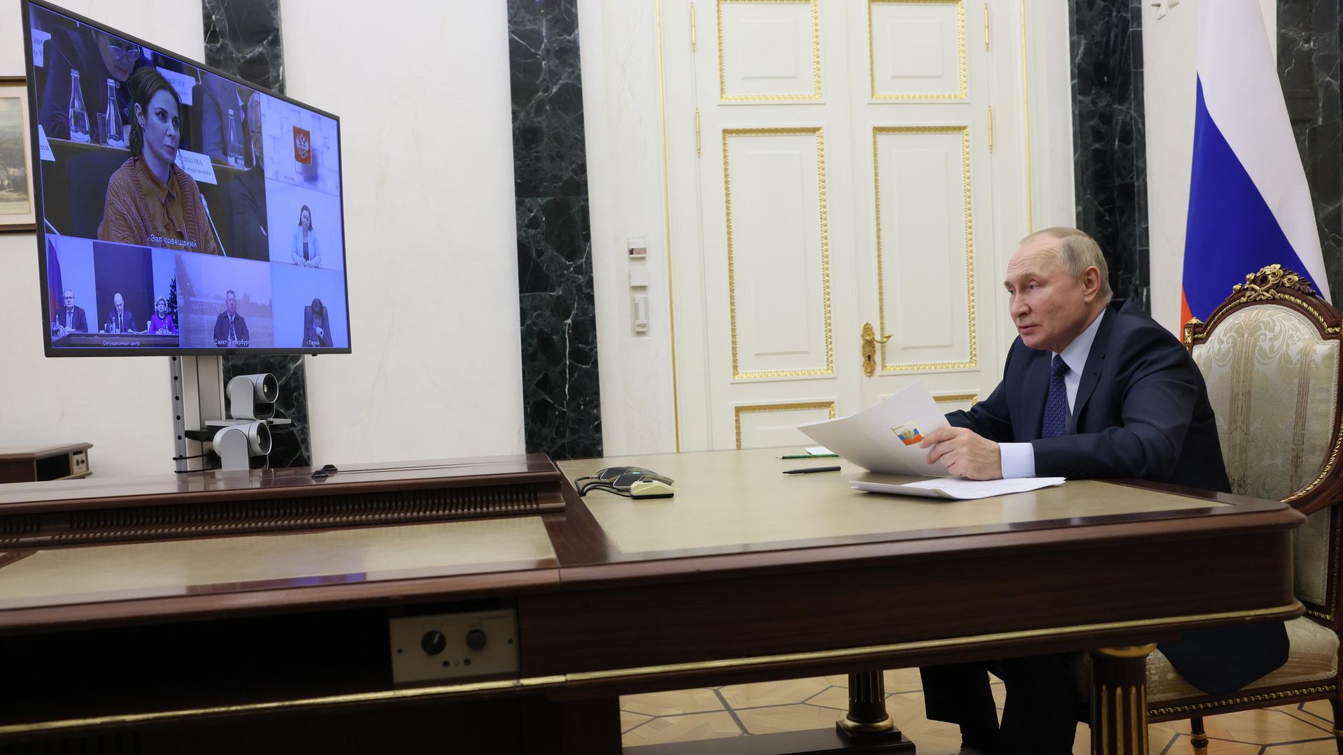 Президент РФ Владимир Путин проводит в режиме видеоконференции ежегодное заседание Совета по развитию гражданского общества и правам человека Президент РФ Владимир Путин проводит в режиме видеоконференции ежегодное заседание Совета по развитию гражданского общества и правам человека - РИА Новости, 1920, 07.12.2022