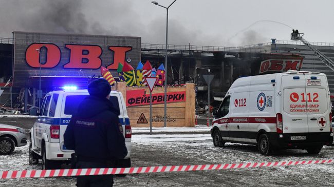 Пожар в ТЦ Мега Химки