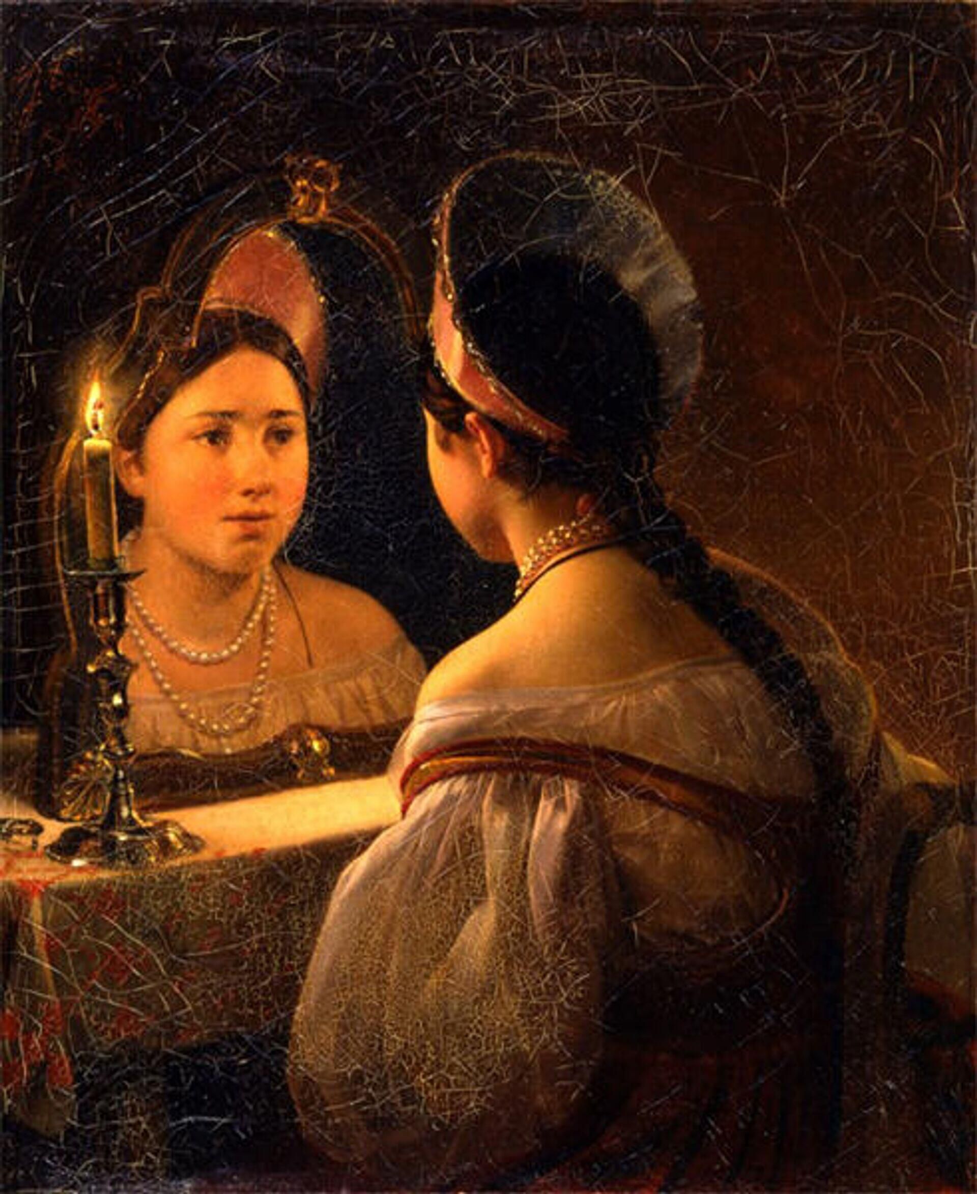 Картина Карла Брюллова Гадающая Светлана, 1836 Картина Карла Брюллова Гадающая Светлана, 1836 - РИА Новости, 1920, 29.10.2021
