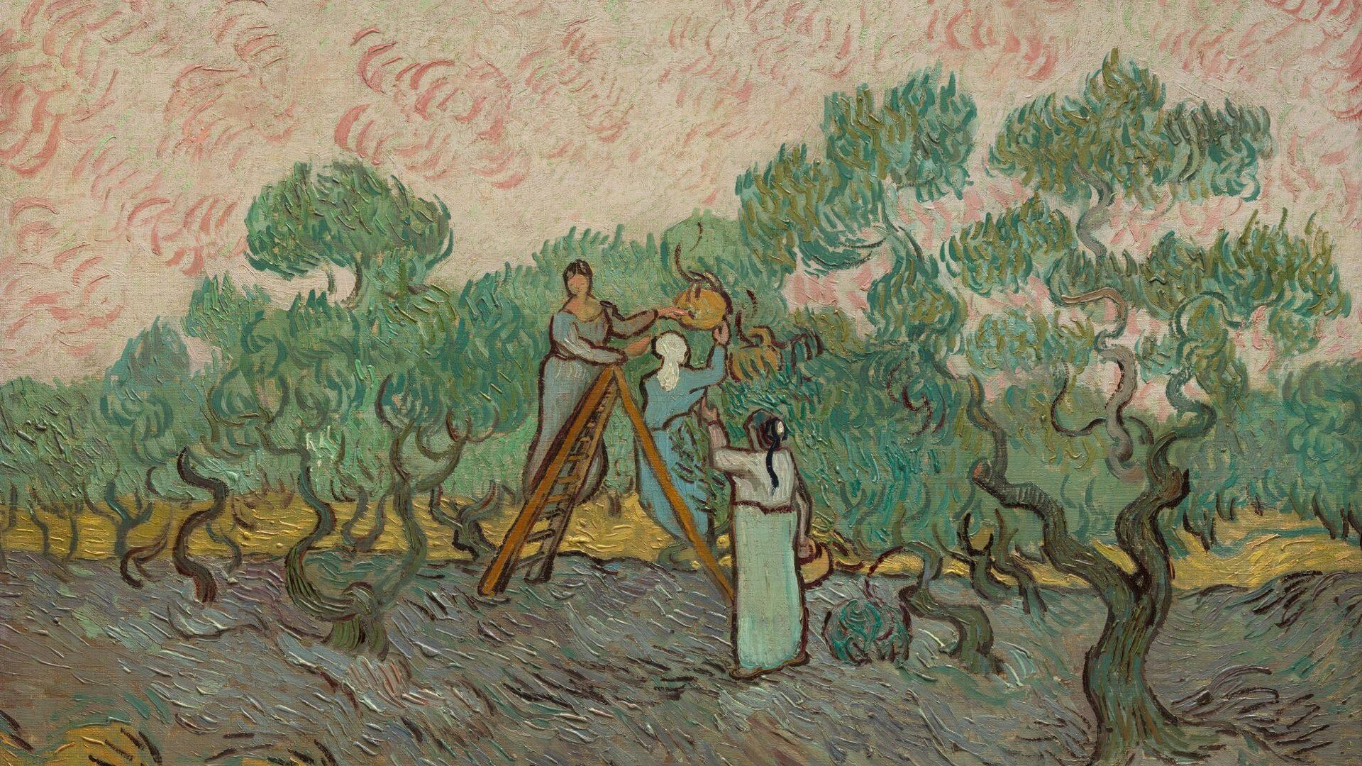 Винсент Ван Гог. Женщины, собирающие оливки, 1889 Винсент Ван Гог. Женщины, собирающие оливки, 1889 - РИА Новости, 1920, 21.12.2022