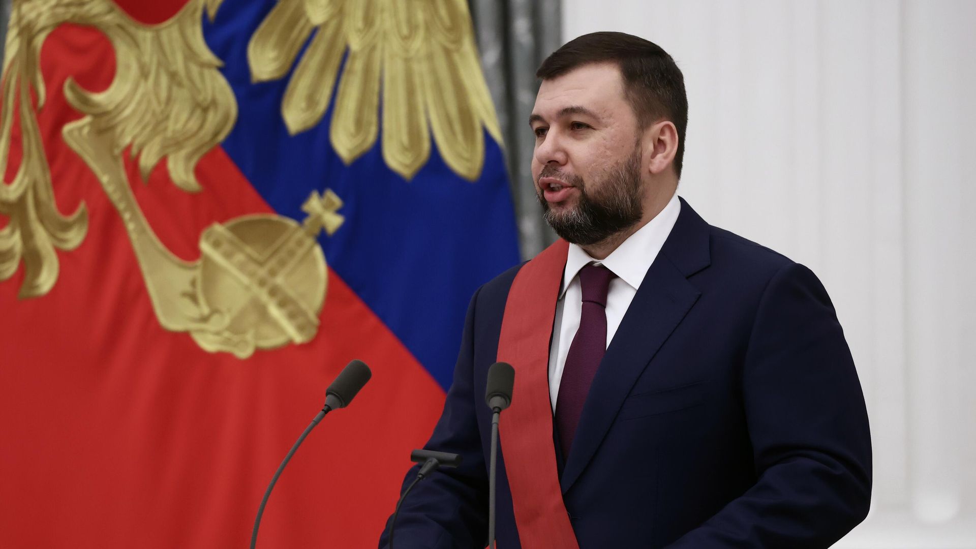 Временно исполняющий обязанности главы Донецкой Народной Республики Денис Пушилин - РИА Новости, 1920, 22.12.2022