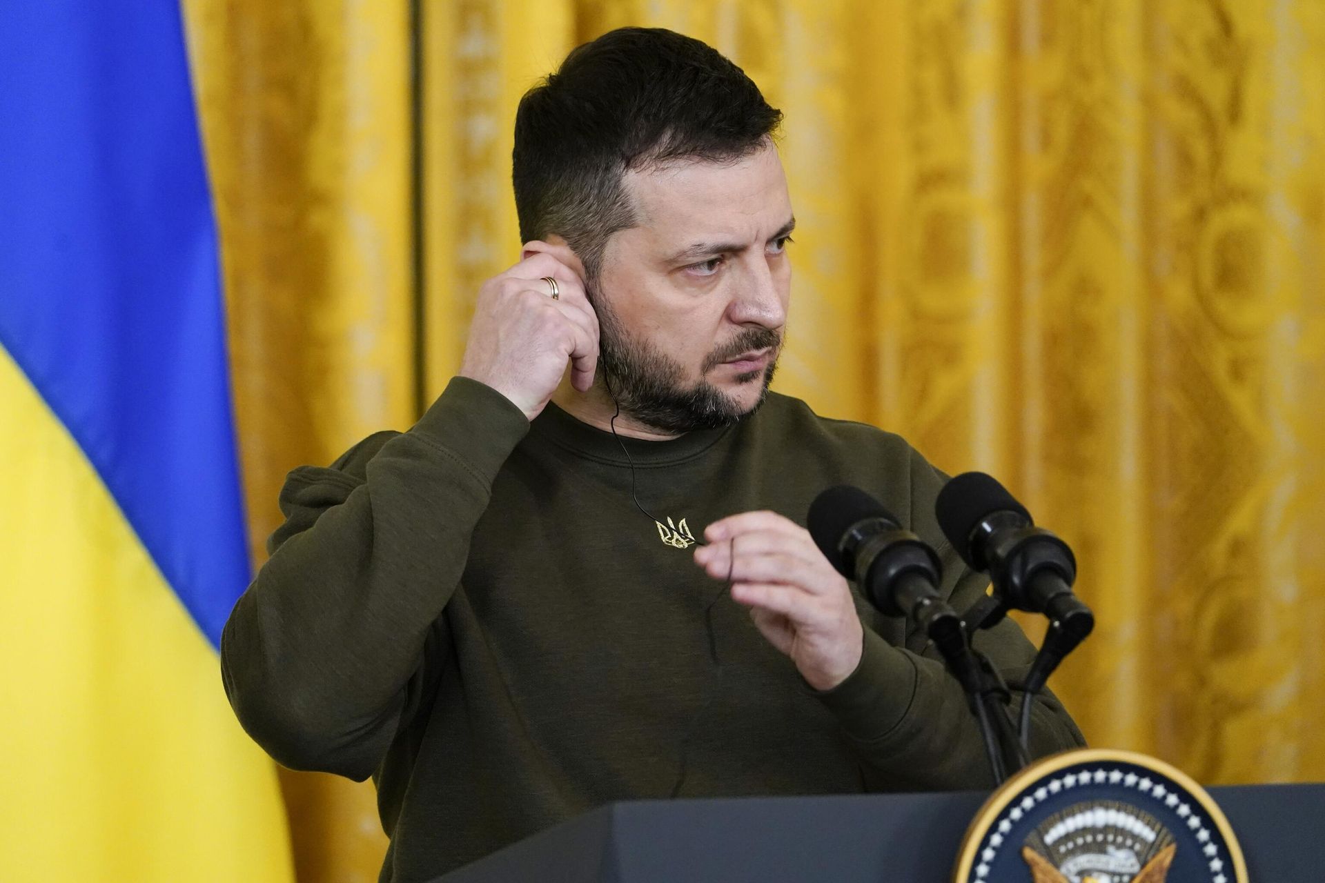Президент Украины Владимир Зеленский во время пресс-конференции в Вашингтоне Президент Украины Владимир Зеленский во время пресс-конференции в Вашингтоне - РИА Новости, 1920, 04.10.2023