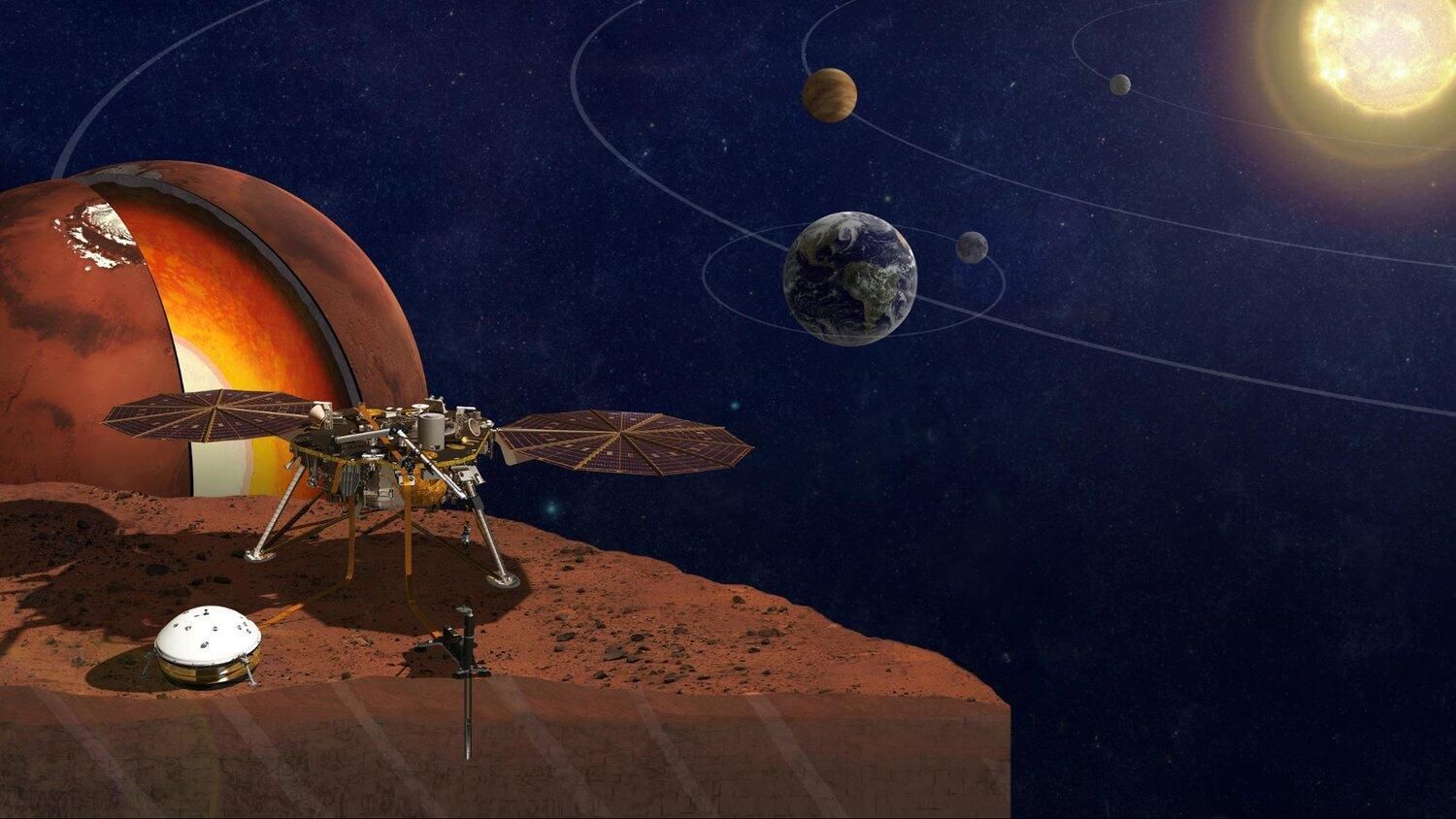 Зонд InSight на Марсе Зонд InSight на Марсе - РИА Новости, 1920, 25.12.2022