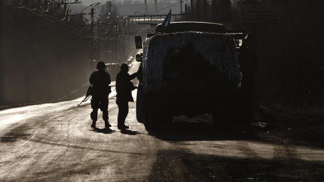 Украинские военные на окраине Артемовска