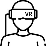 Человек в шлеме VR Человек в шлеме VR