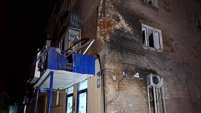 Здание в Донецке, пострадавшее от обстрела ВСУ