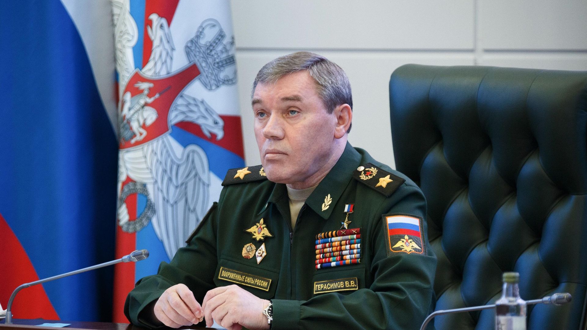 Начальник Генерального штаба Вооруженных сил РФ – первый заместитель министра обороны РФ Валерий Герасимов Начальник Генерального штаба Вооруженных сил РФ – первый заместитель министра обороны РФ Валерий Герасимов - РИА Новости, 1920, 21.12.2023