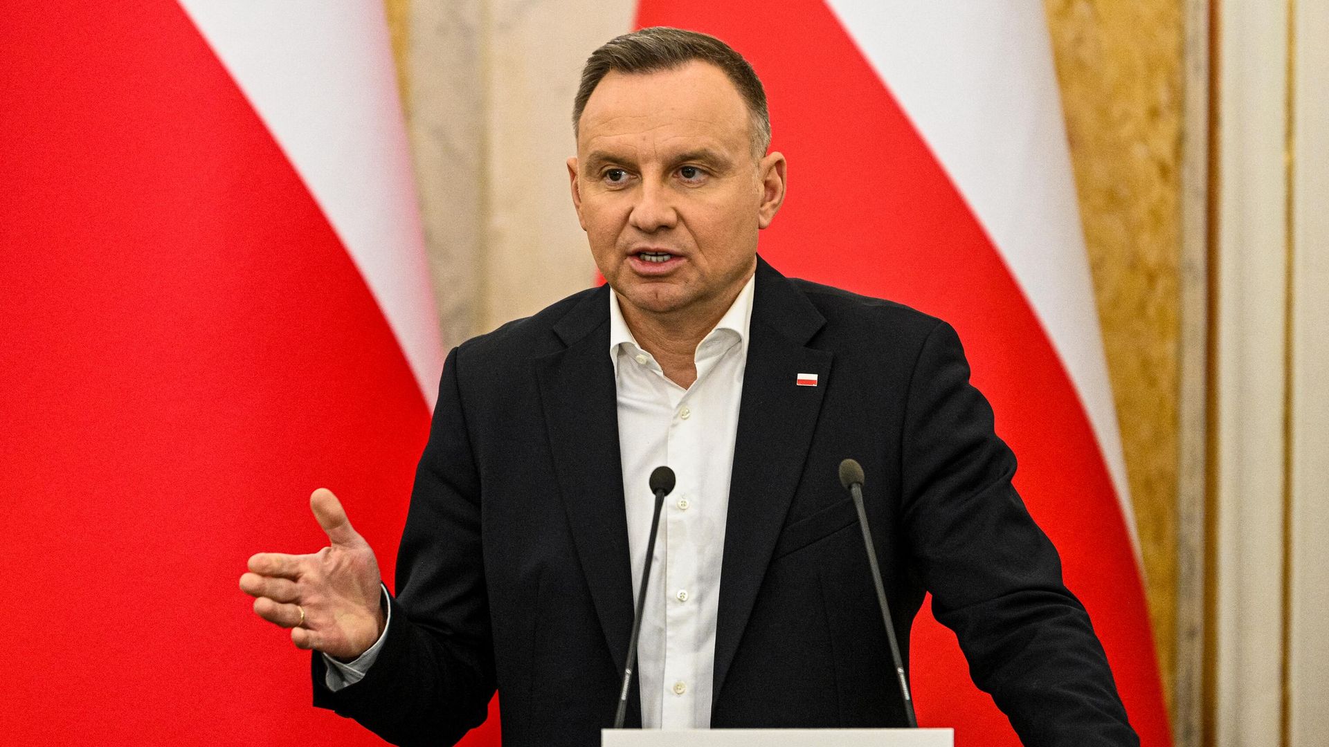Президент Польши Анджей Дуда во время пресс-конференции во Львове. 11 января 2023 Президент Польши Анджей Дуда во время пресс-конференции во Львове. 11 января 2023 - РИА Новости, 1920, 11.01.2023