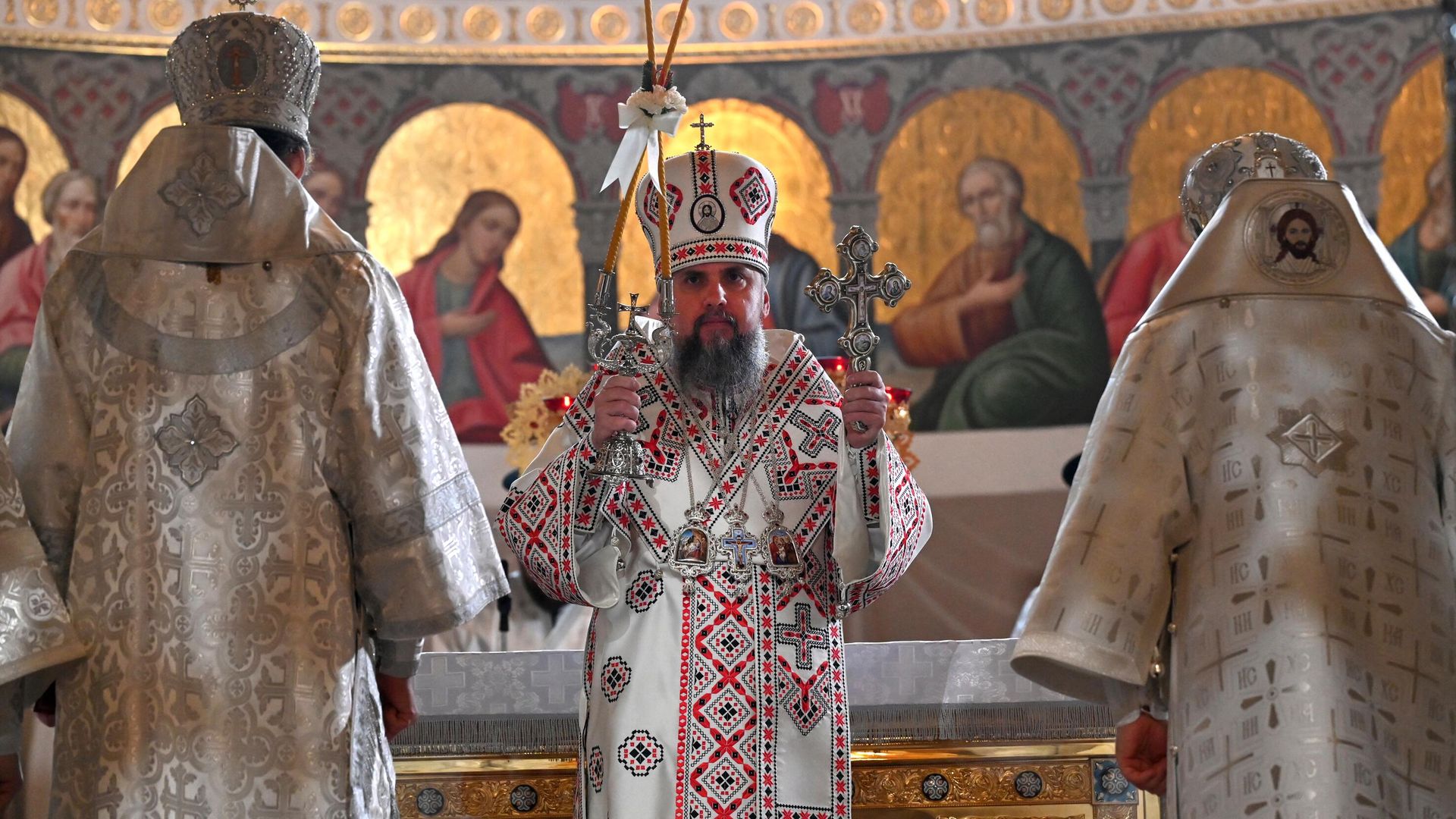 Рождественская служба ПЦУ в Успенском соборе Киево-Печерской лавры Рождественская служба ПЦУ в Успенском соборе Киево-Печерской лавры - РИА Новости, 1920, 12.01.2023