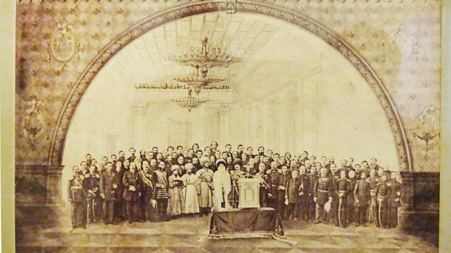 Присяга имама Шамиля на верность России (1866 г.) в Дворянском собрании Калуги