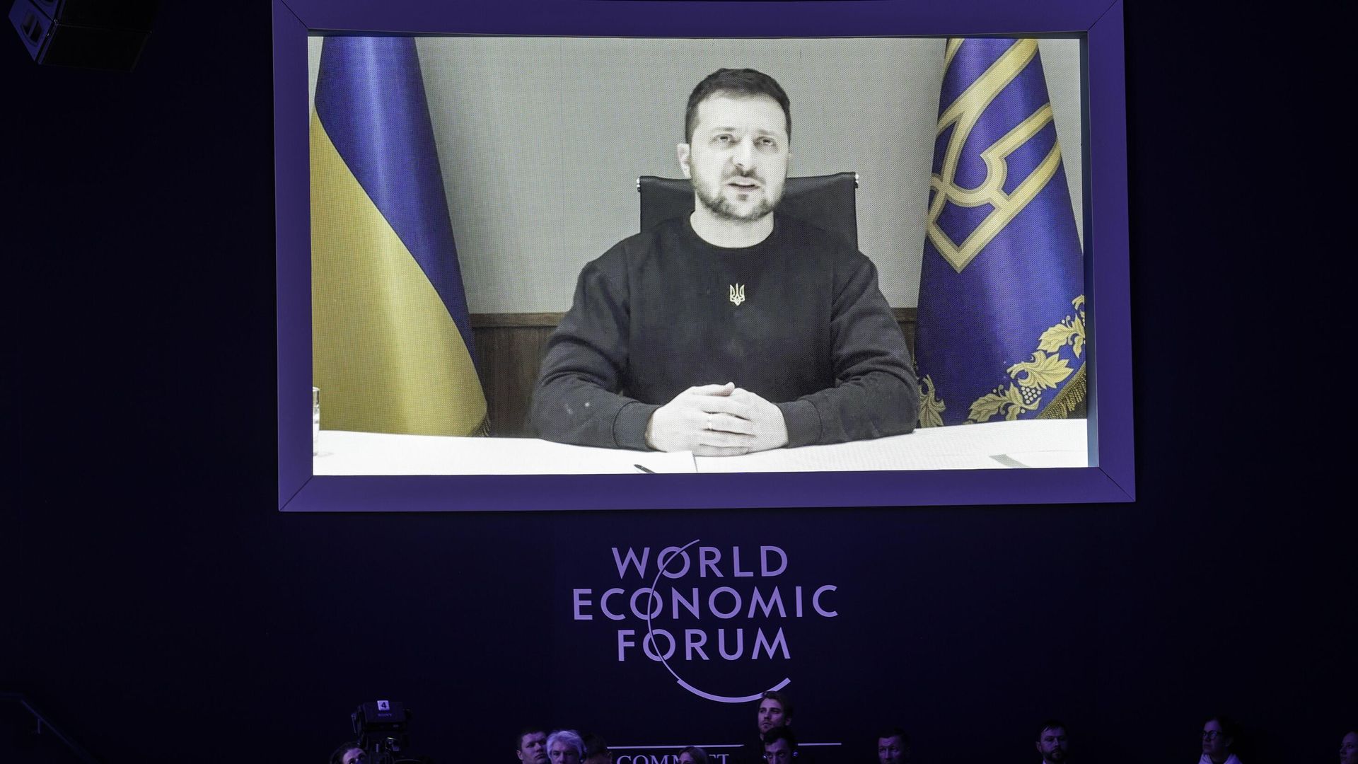 Президент Украины Владимир Зеленский выступает перед участниками Всемирного экономического форума в Давосе Президент Украины Владимир Зеленский выступает перед участниками Всемирного экономического форума в Давосе - РИА Новости, 1920, 19.01.2023