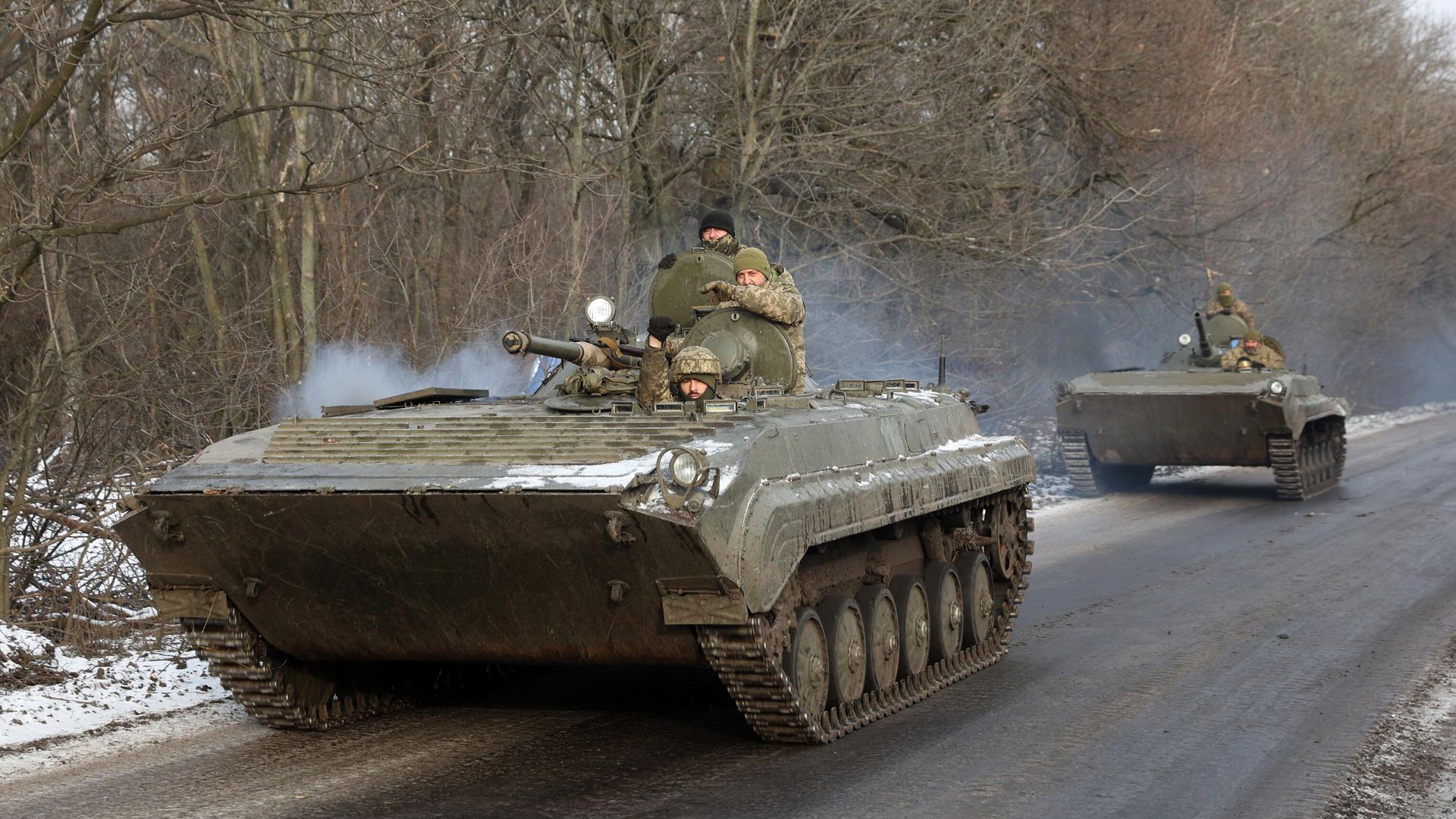 Украинские военные на БМП - РИА Новости, 1920, 21.01.2023