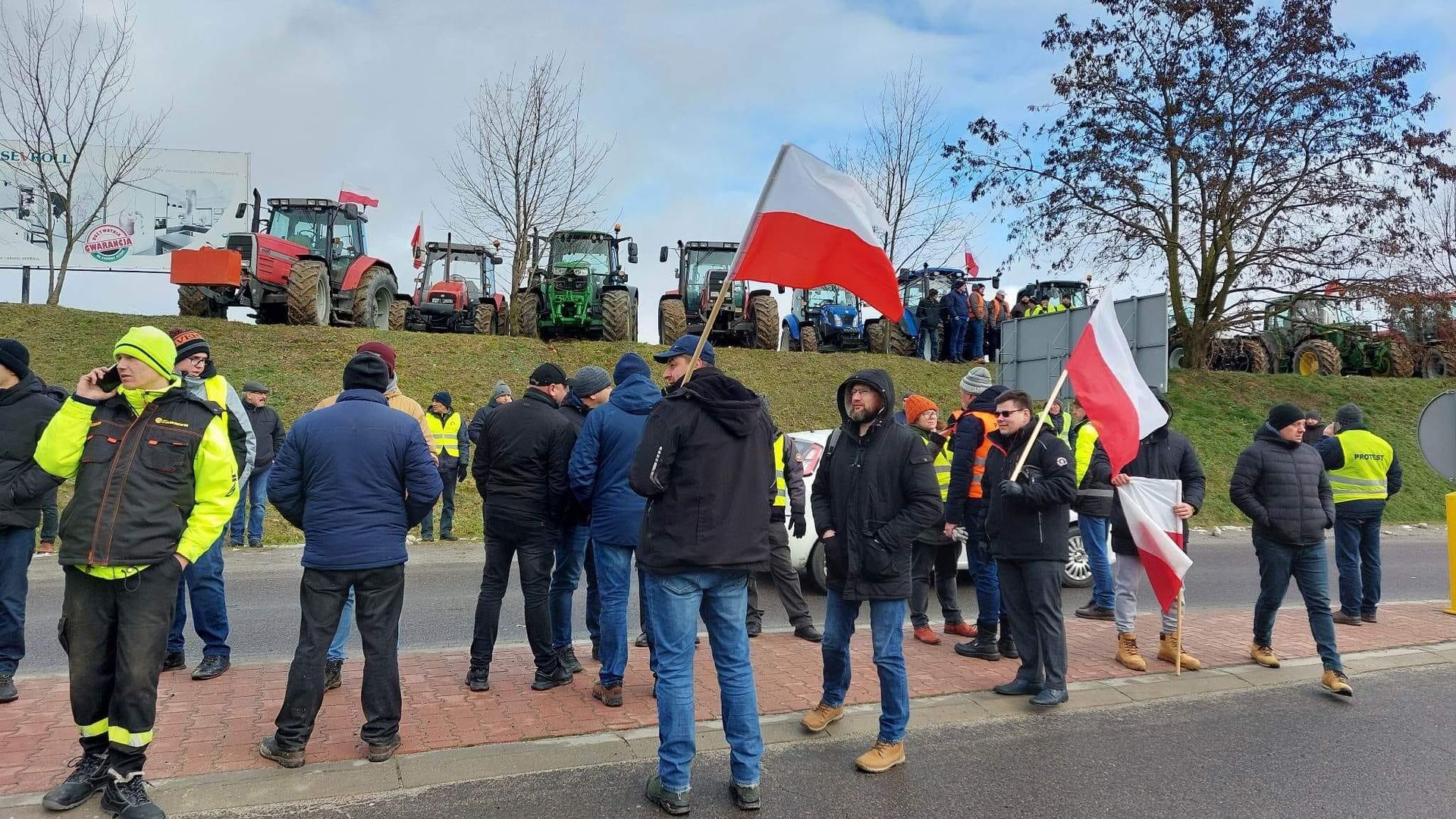Акция протеста польских фермеров против ввоза зерна на границе с Украиной - РИА Новости, 1920, 12.04.2023