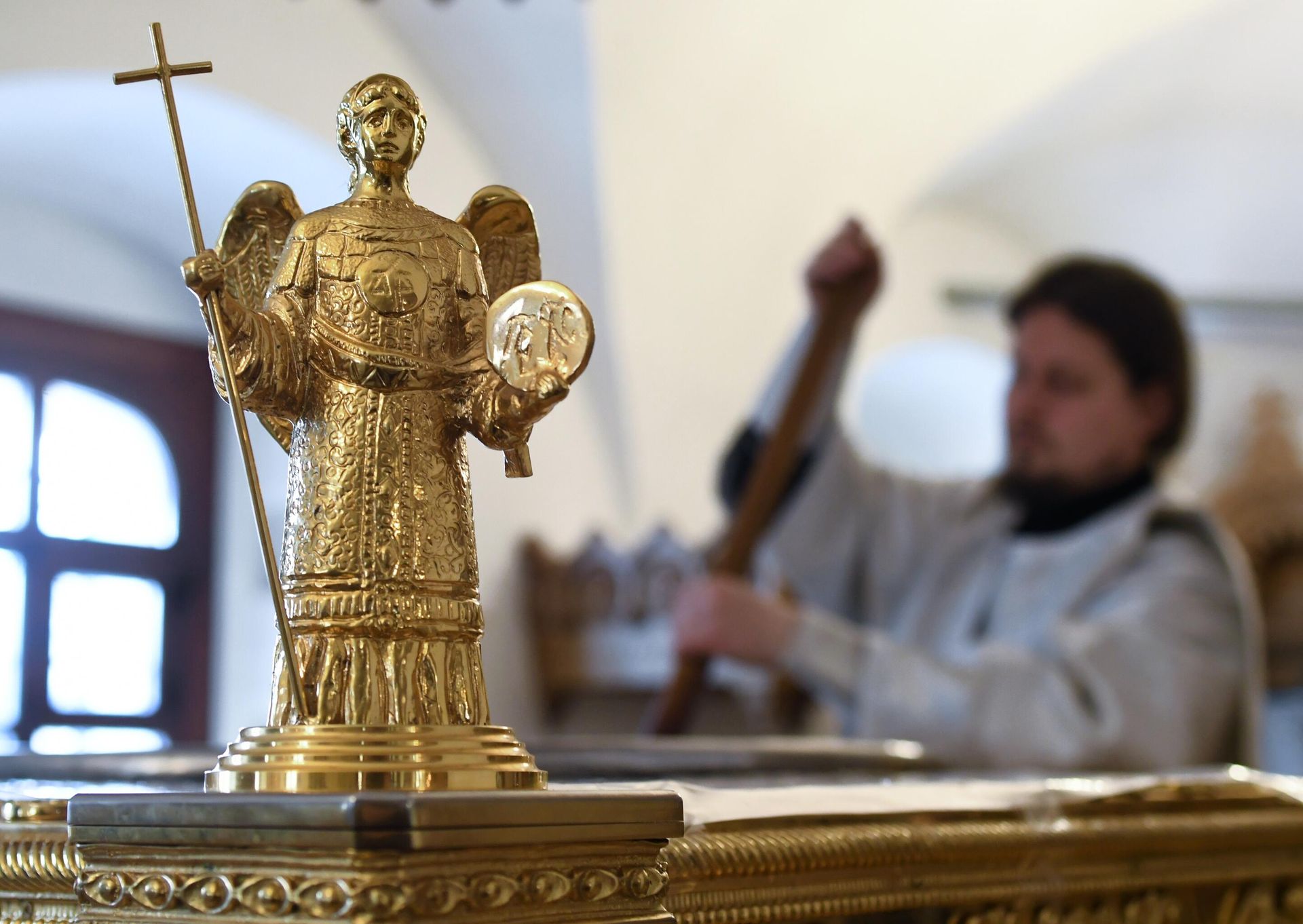 Совершение чина мироварения в Малом соборе Донского ставропигиального монастыря Москвы - РИА Новости, 1920, 02.02.2023