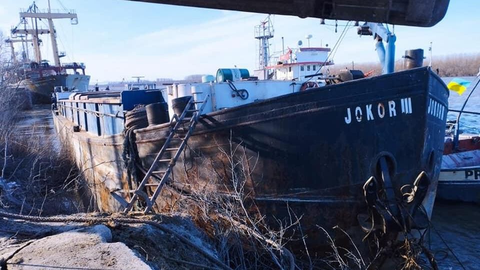 Румынская баржа с 860 тоннами пшеницы в украинском порту Рени Румынская баржа с 860 тоннами пшеницы в украинском порту Рени - РИА Новости, 1920, 05.02.2023
