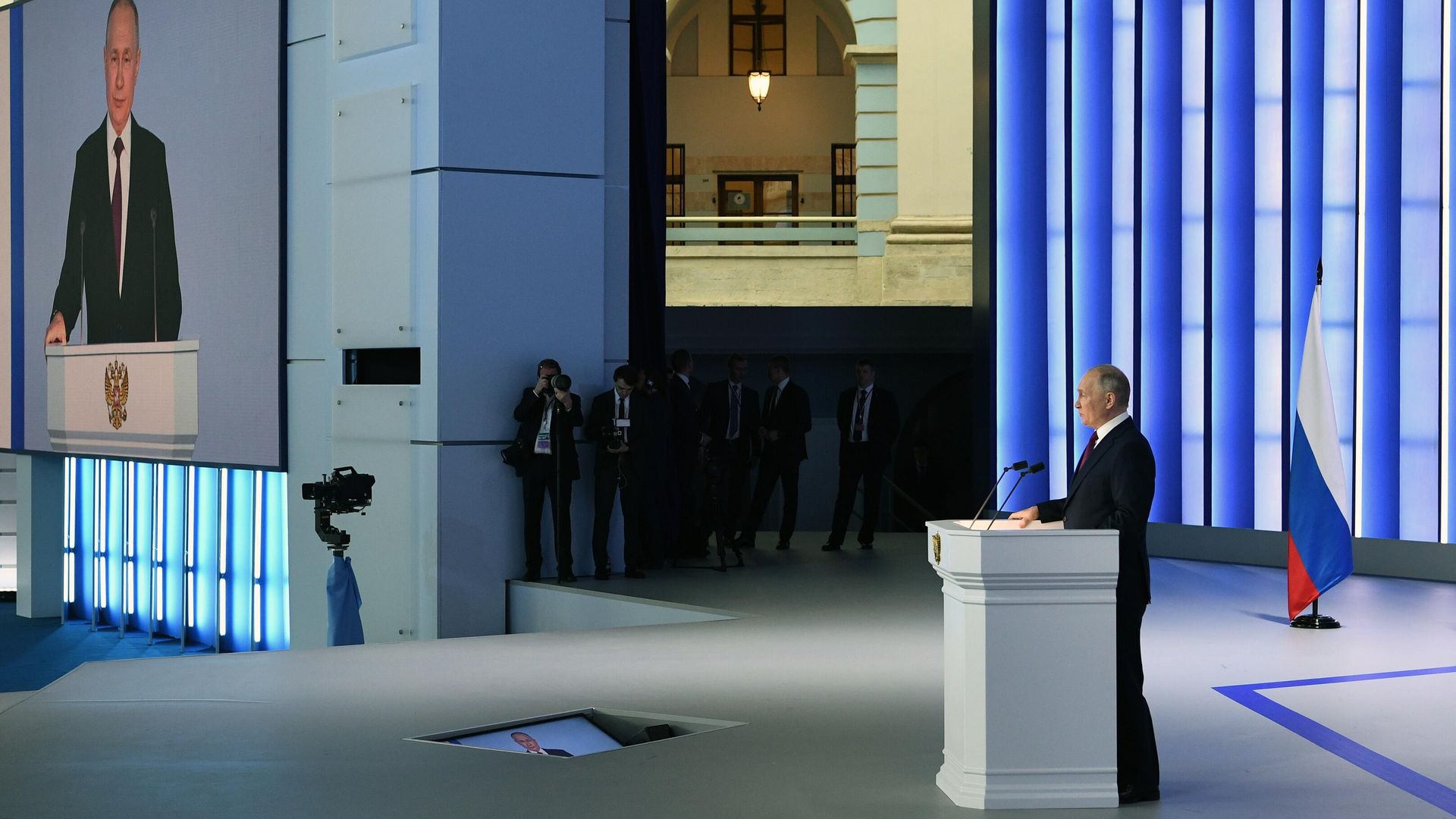 Президент РФ Владимир Путин выступает с ежегодным посланием Федеральному собранию - РИА Новости, 1920, 21.02.2023