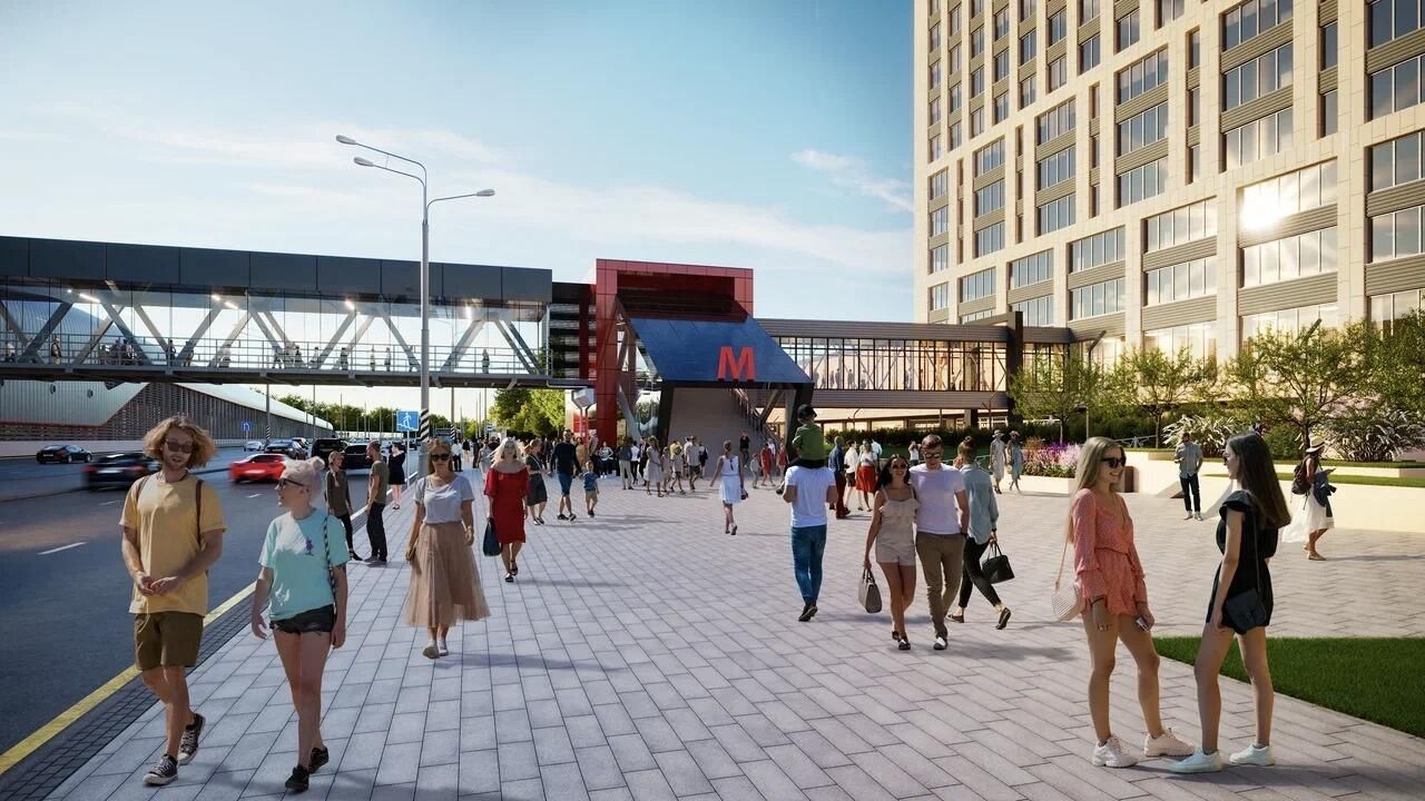 Крытый пешеходный переход от станции метро Прокшино в одноименный бизнес-квартал в новой Москве Крытый пешеходный переход от станции метро Прокшино в одноименный бизнес-квартал в новой Москве - РИА Новости, 1920, 21.02.2023