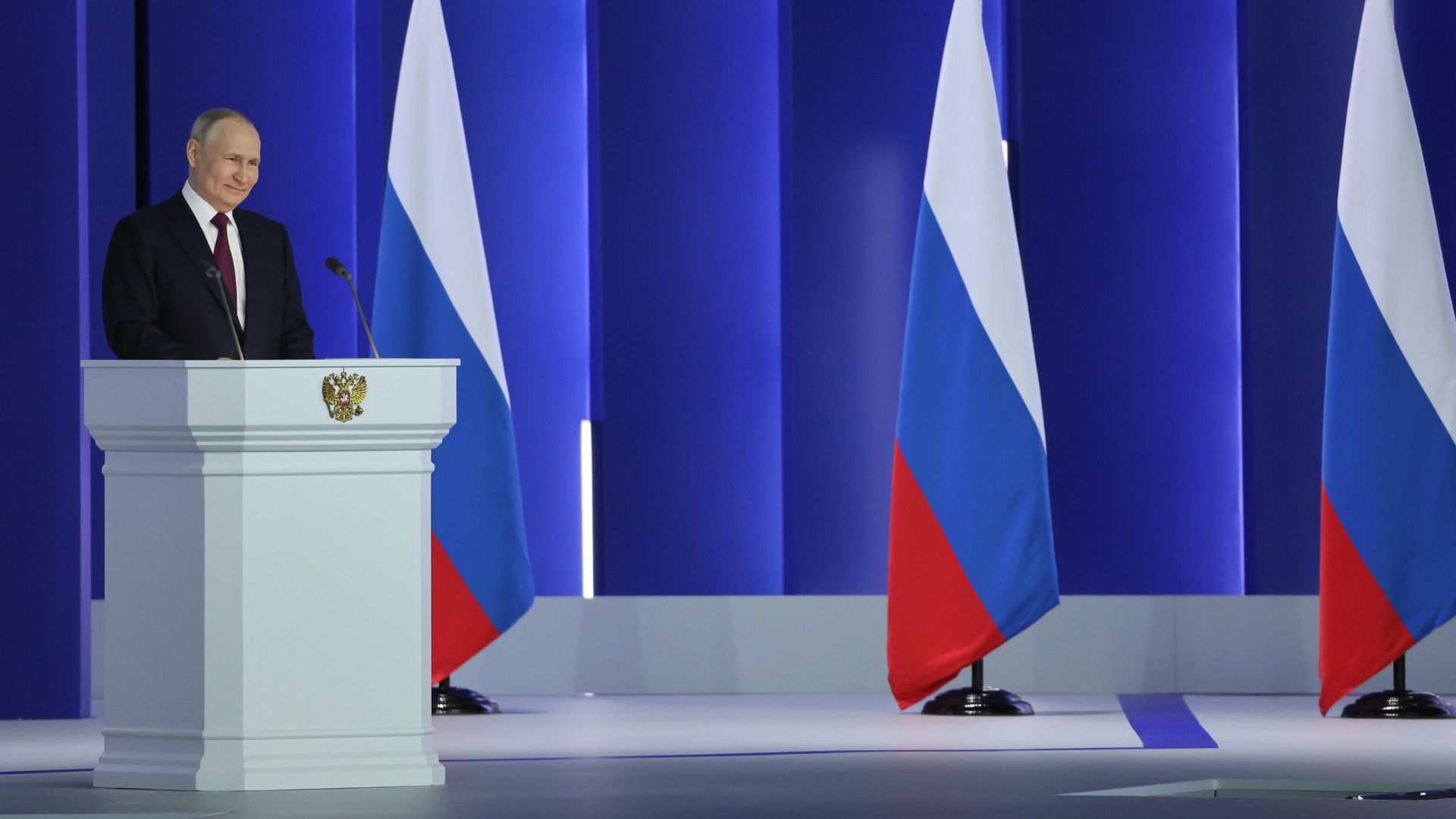 Президент России Владимир Путин выступает с ежегодным посланием Федеральному собранию Президент России Владимир Путин выступает с ежегодным посланием Федеральному собранию - РИА Новости, 1920, 22.02.2023
