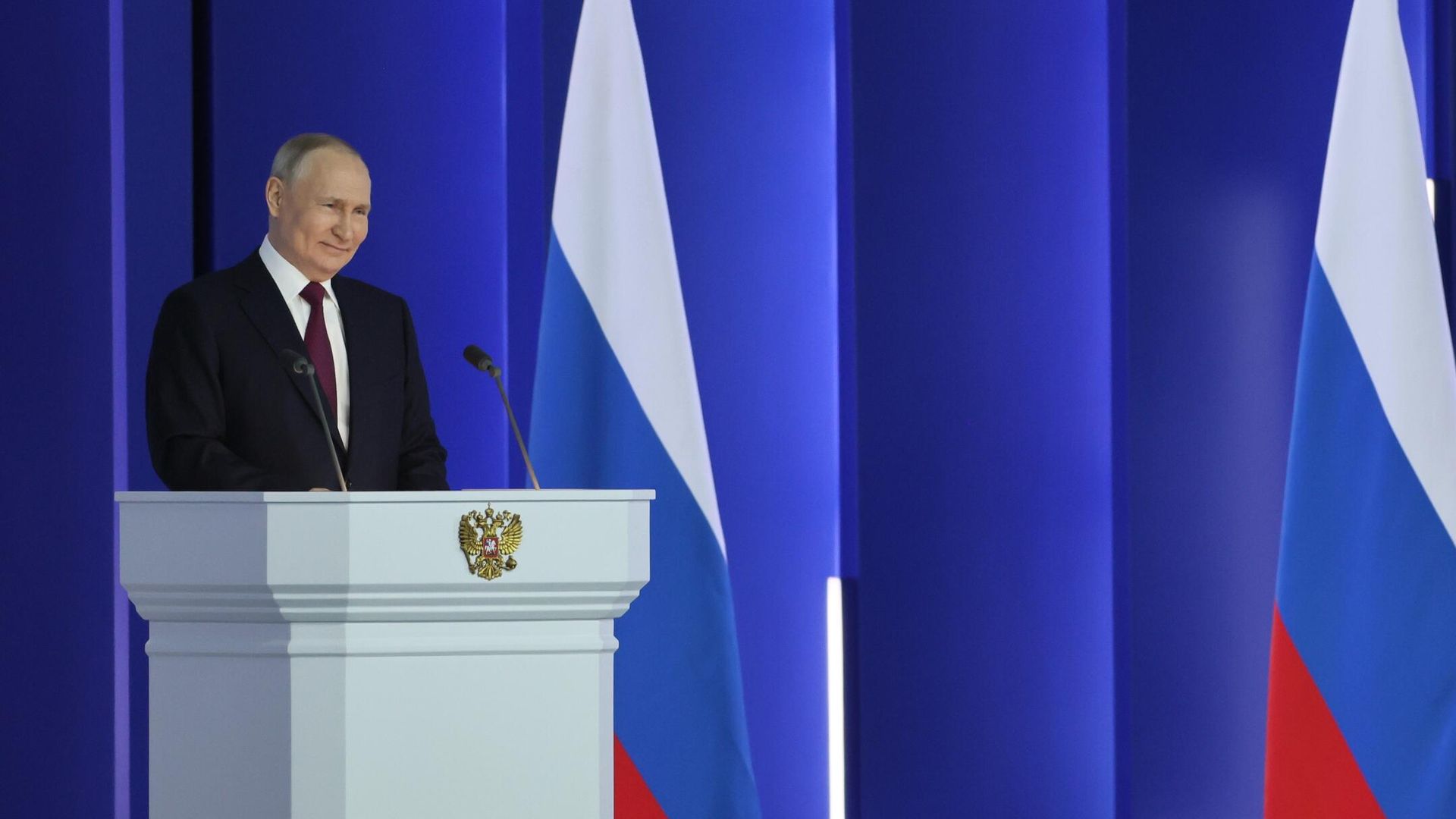 Президент России Владимир Путин выступает с ежегодным посланием Федеральному собранию Президент России Владимир Путин выступает с ежегодным посланием Федеральному собранию - РИА Новости, 1920, 22.02.2023