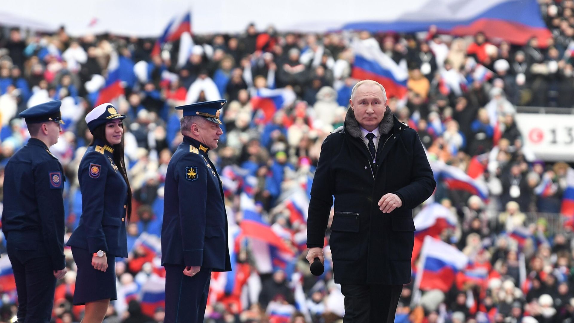 Президент России Владимир Путин на митинге-концерте Слава защитникам Отечества! Президент России Владимир Путин на митинге-концерте Слава защитникам Отечества! - РИА Новости, 1920, 28.02.2023