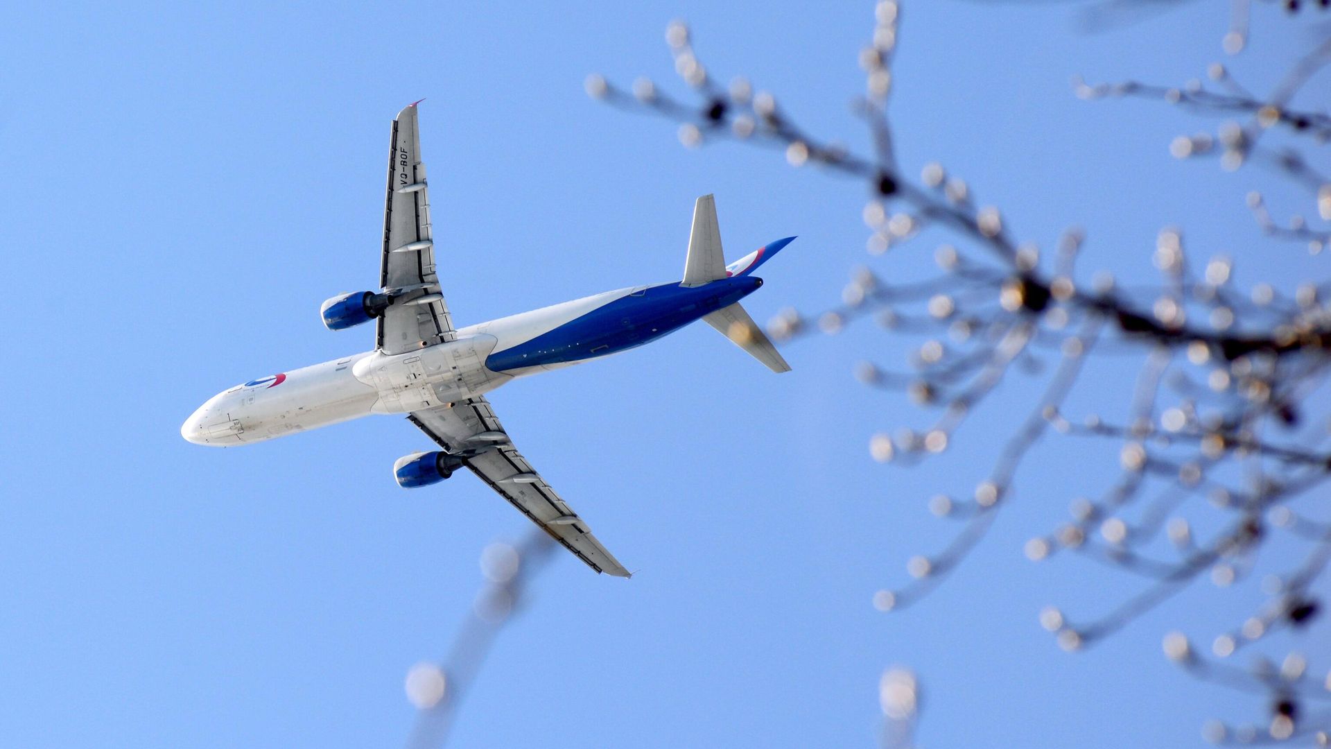 Самолёт Airbus A321 авиакомпании Уральские авиалинии летит в небе над городом Сочи Самолёт Airbus A321 авиакомпании Уральские авиалинии летит в небе над городом Сочи - РИА Новости, 1920, 11.01.2024