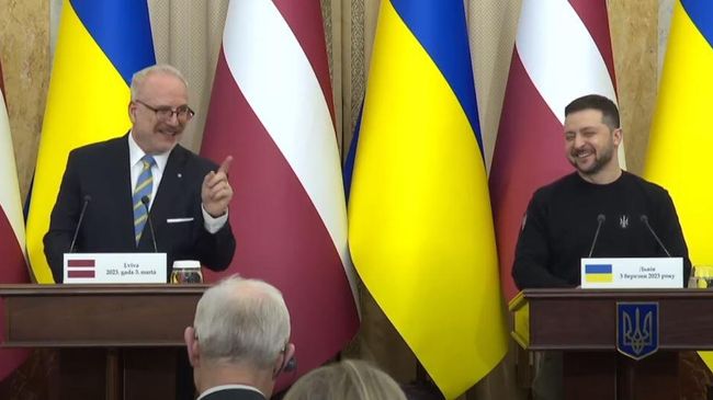 Владимир Зеленский на встрече с президентом Латвии Эгилсом Левитсом